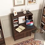 ZEnvya Foldable Desk Cabinet with Storage Drawers & Shelves, Multi-Functional Space-Saving Organizer for Home/Office/Dorm