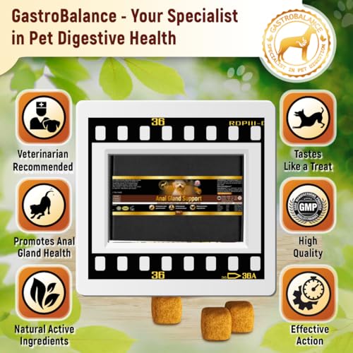 GastroBalance Entlastung der perianalen Drüsen für Hunde – 60 Kauknospen für Hunde – Speck Geschmack (Englisch)