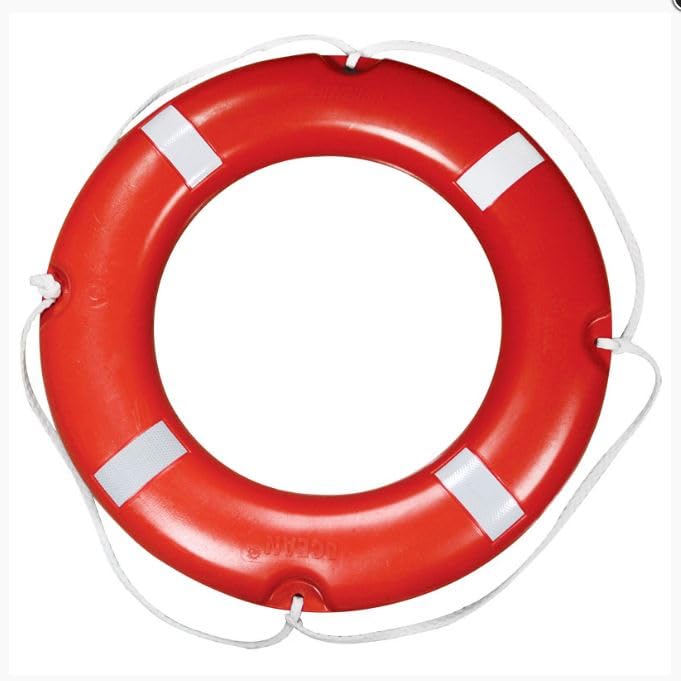 Life Ring,23"/28” Boat Safety Throw Rings,Life Ring Buoy,Included Water Floating Rescue Lifeline with Bracelet(Orange-1 Pack)