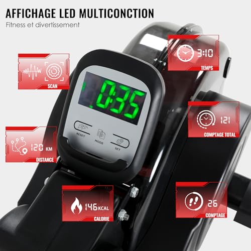ISE Rameur Pliable à Eau Fitness, Rameur Eau Musculation Appartement Fitness Domicile, Pompe Electrique Multi-Résistance, Écran LED, Rameurs Cardio-Training, Rail Lisse&Solide, Water Rowing Machine – Image 5