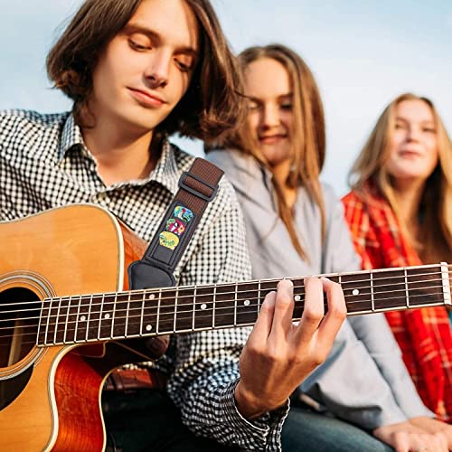 PIQIUQIU Sangle de Guitare Réglable en Coton Guitare Électrique Bandoulière Courroie de Guitare Confortable avec 3 Porte… - Les Beatles, Paul McCartney, John Lennon, RIngo Starr, George Harrison PIQIUQIU Sangle de Guitare Réglable en Coton Guitare Électrique Bandoulière Courroie de Guitare Confortable avec 3 Porte… – Image 3