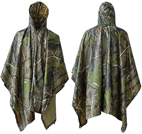 ElifeAcc Multifunctional Rain Cape Hooded Poncho - Waterproof Raincoat,Tent Ground Sheet Mat,Sunshade Tarp,Perfect for Outdoor Activities