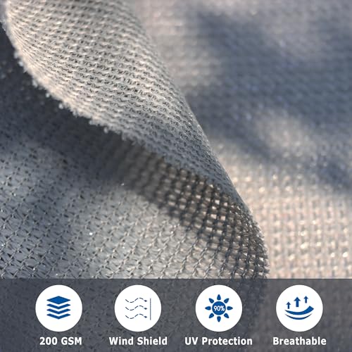 DIFY 6x6 FT Shade Fabric 90% Sun Shade Cloth Privacy Screen with Grommets for Patio Garden Pergola Cover Canopy, Grey by DIFY - Used condition - Image 2