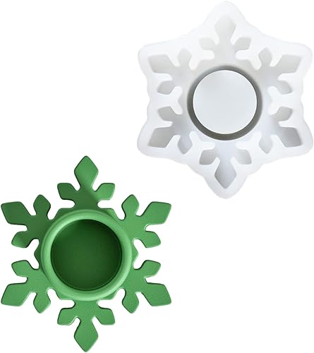 BOOWAN NICOLE Portavelas de copo de nieve moldes de hormigón molde de silicona para decoración del hogar SH0964