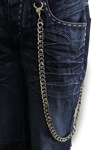 Men's Fashion Jewelry Wallet Chain Rock Biker Chunky Metal Strong Square Links Silver Color2