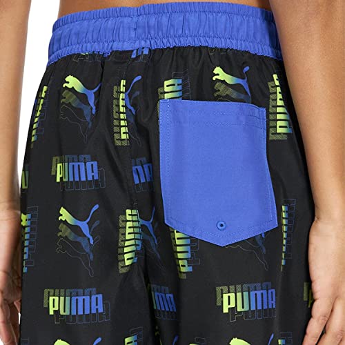 PUMA Boys Sizes 8-20 Amplified All Over Print Logo Swim Trunks (Black, X-Large)4