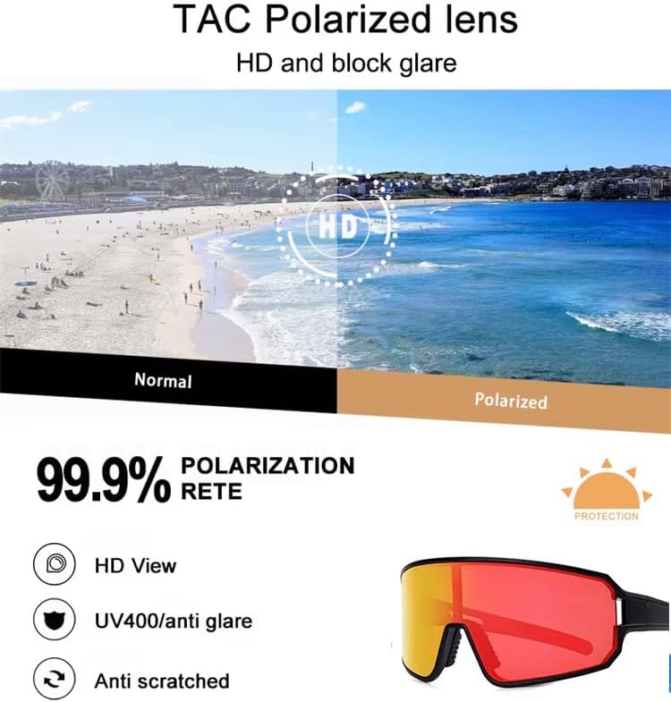 Polarized Sports Sunglasses TR90 Frame Men Women Outdoor Shield Glasses for Cycling, Baseball, Running, Fishing - Image 5