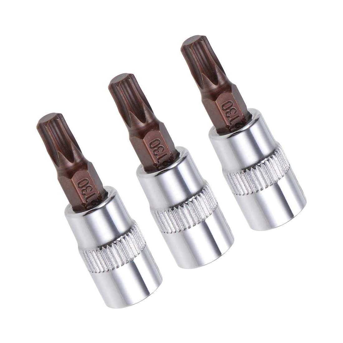 TA-VIGOR 3Pcs Torx Bit Socket, 1/4" Drive x T30 CR-V Key Socket, Premium S2 Steel Bits, Torx Bit with 38mm Length for Ratchet Wrench, Torque Wrench, Slide Bar, Impact Power Drills