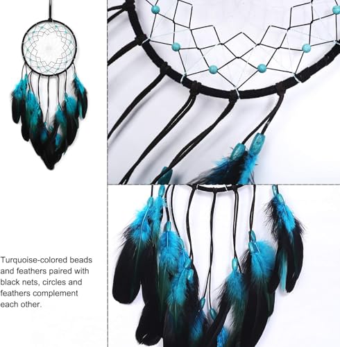 Attrape-rêves MOONFLY plumes bleu cadeau idéal pour anniversaire - 5