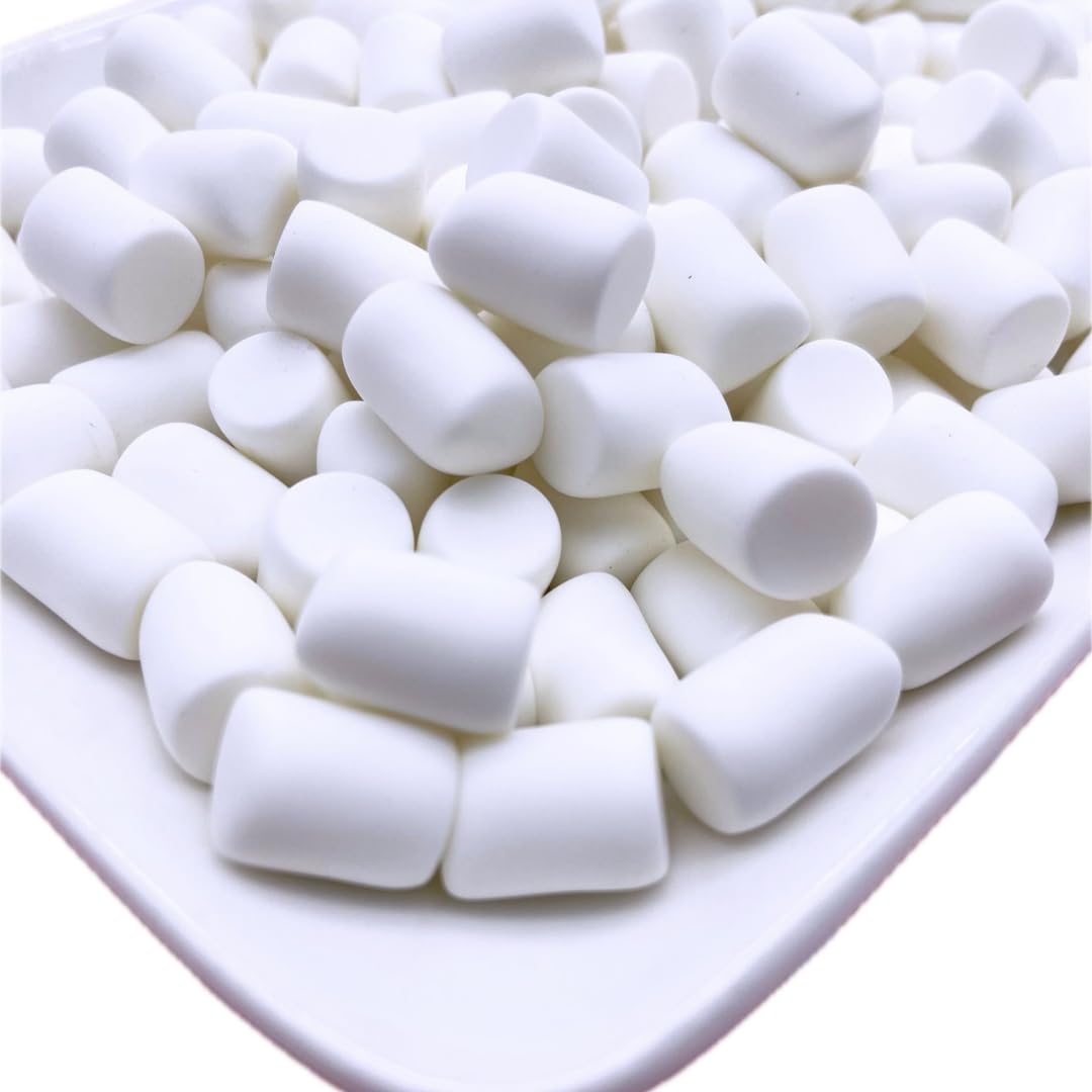 Juego de 50 piezas de malvaviscos pequeños de imitación de resina dura, cabujones de cabujón, cabujones de arcilla polimérica, caramelos falsos