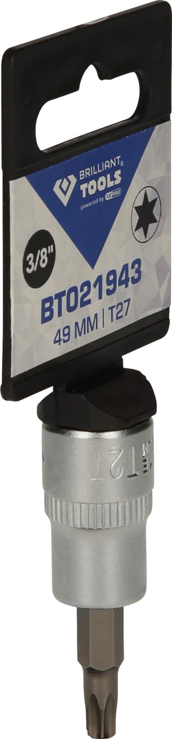 BRILLIANT TOOLS BT021943 Llave de vaso con punta Torx de 3/8", T27 [Powered by KS TOOLS]