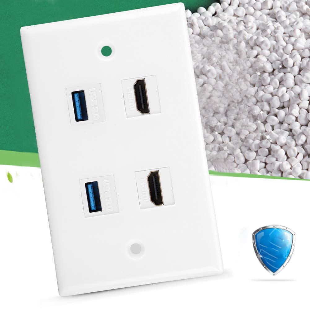 Piastra da parete HDMI 2 porte HDMI 2 porte USB 3.0 accoppiatore copertura video HDTV