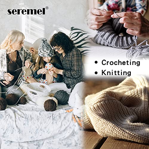 Image of Seremel 4-Ply Acrylic Soft Yarn, 2 Skeins Crochet & Knitting Yarn (White)