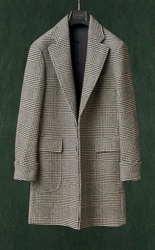 Boys' Tweed Trench Coat Plaid Long Jacket Formal Casual Peacoat Fall Winter Warm Overcoat3