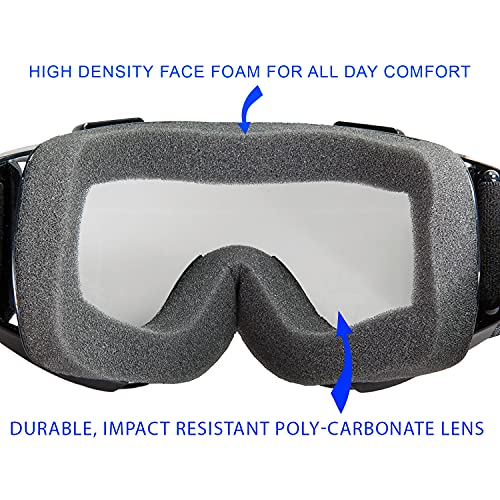 Raider 26-010 Black Frame/Clear Single Lens Impact-Resistant Youth Mx Off-Road Goggles #TOP1