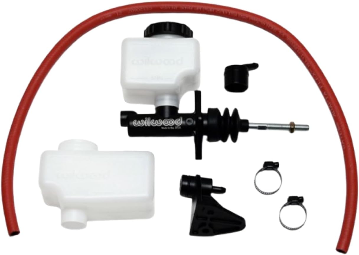 Wilwood Master Cylinder, Compact, 0.75 in Bore, 1.120 in Stroke, Direct or Remote Reservoir, Aluminum, Black Paint, Kit