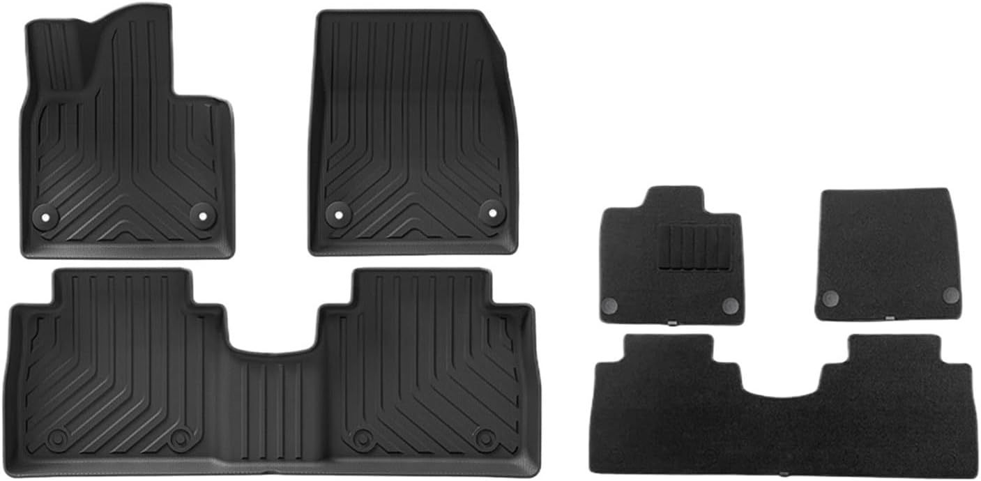 Car Floor Mats Trunk Mats Set All Weather Cargo Liners Backrest Mats LHD Carpet，Compatible for VOYAH Free 2024-2025(6PCS Blankets)
