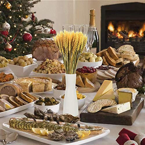 Pomeat Wheat Stalks, 100Pcs Dried Wheat Stalks Golden Dried Natural Wheat Sheave Bundle Flower for Home Kitchen Table Wedding Decoration - 15.75Inch - Thumbnail 2