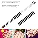 Ycyan 2Pcs Oval & Flat UV Builder Gel Nail Brush Set Rhinestone Handle Professional Nail Art Design Brushes for Polygel Hard Gel