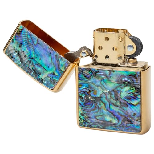 Encendedor Zippo aceite con diseño dorado y doble cara miniatura 5