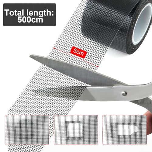Reparaturband für Fliegengitter Fenster 50 mm x 5 m Glasfaserband repariert Moskitonetze stark selbstklebend aus Fiberglas für Fenster und Moskitonetze