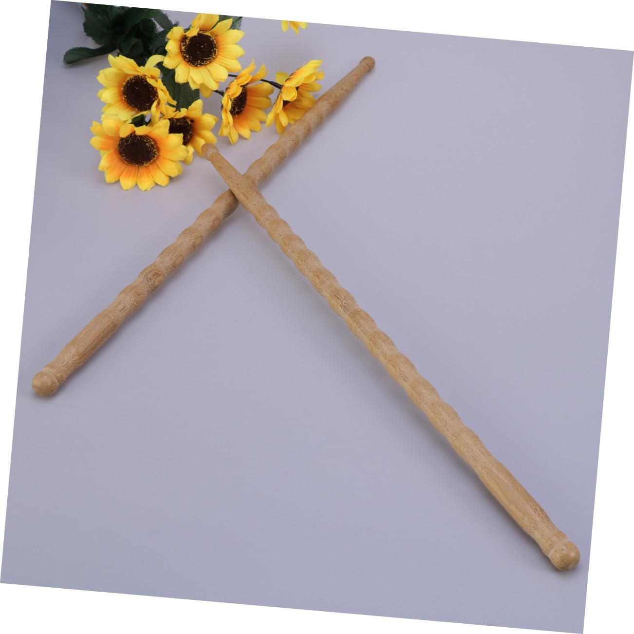 Yardwe 2pcs Bamboo Drumsticks for Jazz Drum Stick Percussion Gifts Ergonomic Design Comfortable Grip No Paint Eco-friendly for Drummers image 4