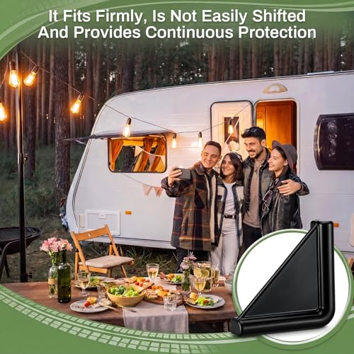 BBTO 8 Pcs Rv Slide Out Corner Guards, Heavy Duty Rubber Corner Protectors for Rv Slide-Outs, Safe, Durable and Easy Tool-Free Installation, Black (Adhesive Patches Not Included) — view 6