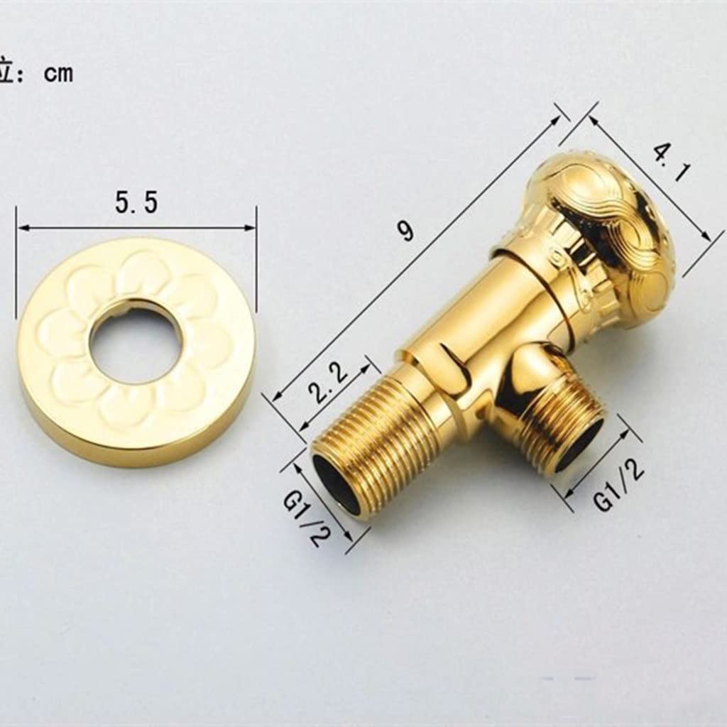 Kupfer-Eckventil, Wasserhahn-Ersatzteile, 1/2 Zoll Messing-Badezimmer-Eckventil, Wasserstopp, WC-Füllung, Dreieckventile