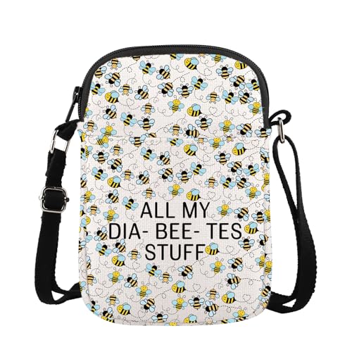 XYANFA Diabetes Insulin Crossbody Bag Diabetes Fighter All My Diabetes S-hit Bag For Women Diabetes Awareness Supply Handbag