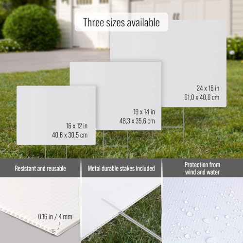 Custom Open House Yard Sign for Realtors, Real Estate Sign with Metal H-Frame – Waterproof 4mm Corrugated Plastic, UV Printed, Available in 3 Sizes. (Only Text) - Image 5