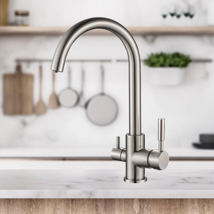 AORA Valeria Inox 3-way stainless steel tap, 360 rotating kitchen tap ...