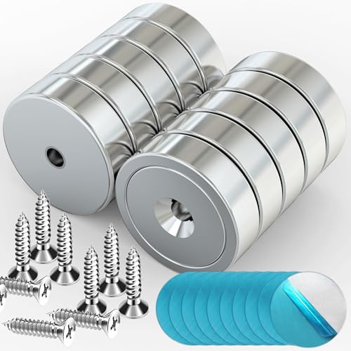 10Stück Magnete Neodym 25mm Magnet Stark Mit Loch - Extra Starke...