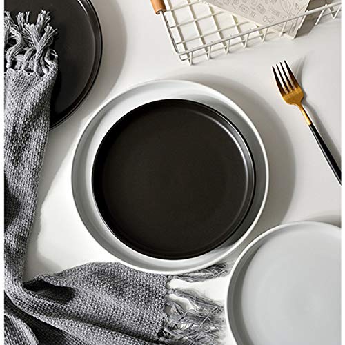 Swuut Matte Ceramic Appetizer Plates 6 Inch,Small Mini Dessert Plates Set Of 4,Microwave And Oven Safe Snack,Bread,Butter Dessert,Pie,Cake Plates Cat Dishes(6 Inch,Black) #TOP4