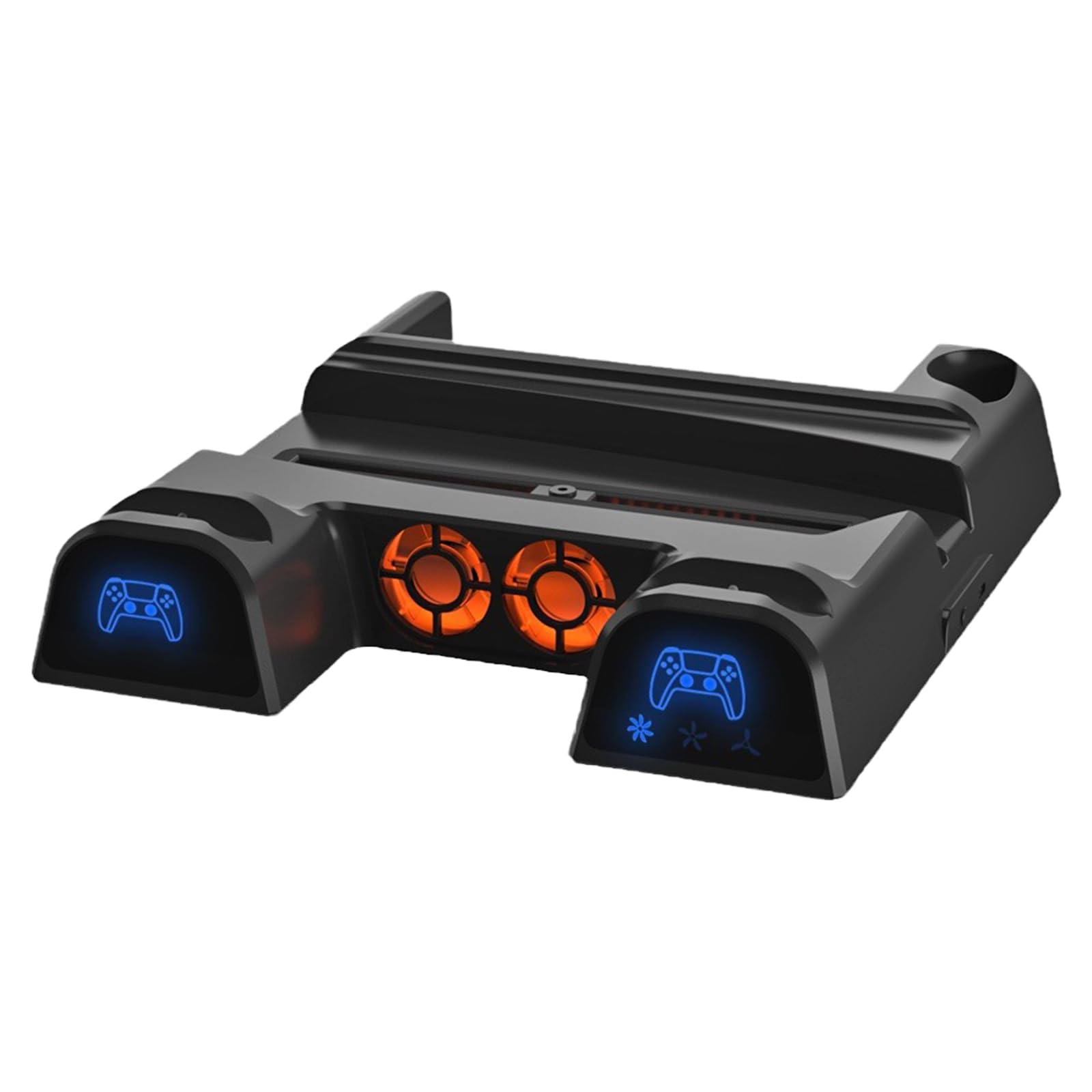 Controller Ladeständerbasis für P5 Gamepad Ladestation Integrierter Lüfter mit Disc Aufbewahrungsschlitz Kühlständer