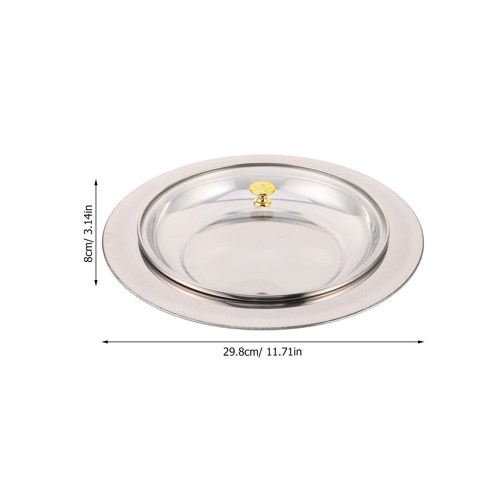Set Vassoio per Pane della Comunione in Acciaio Inox con Coperchio in Vetro Piatto per Distribuzione Comunione Chiesa Forniture per Cerimonie Religiose Indoor e Outdoor