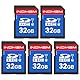 INDMEM SD-Karte 32GB 5er Pack, UHS-I SDHC U1 Class 10, Hochgeschwindigkeit 32GB SD-Karte für Digitalkamera, Computer, Wildkamera