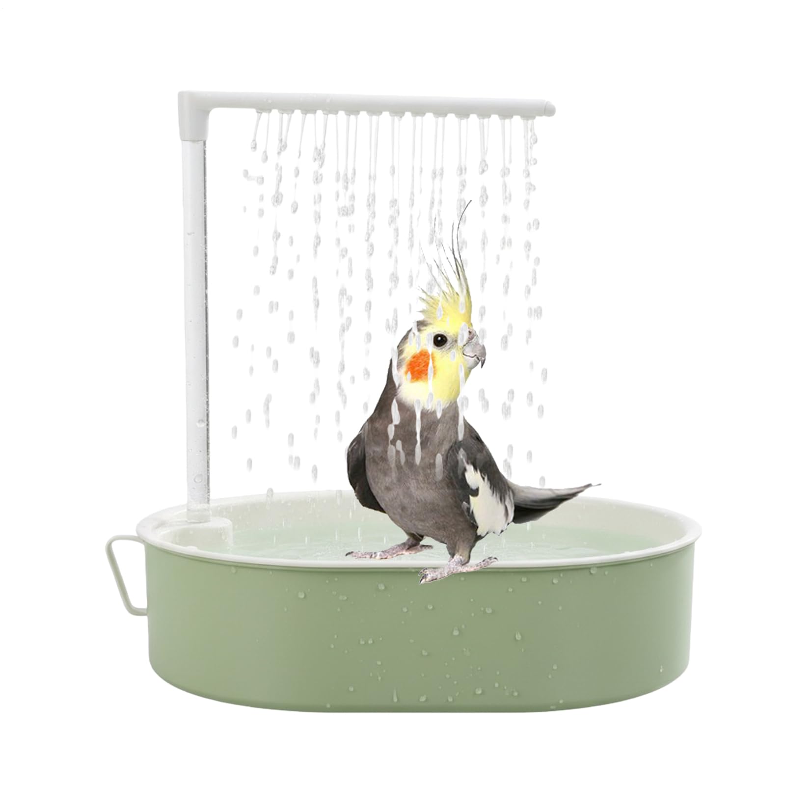 Bird Shower Bath | Automatic Running Water Spray Tub,with Pump USB Powered Indoor Bird Bath - for Small Medium Cockatiel Conure Cage Outdoor Patio