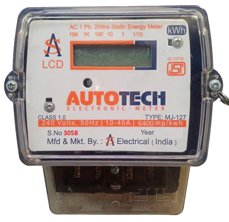 Auto Tech Single Phase Two Wire Statics LCD Energy Meter, Submeter Electricity Meter For Reading