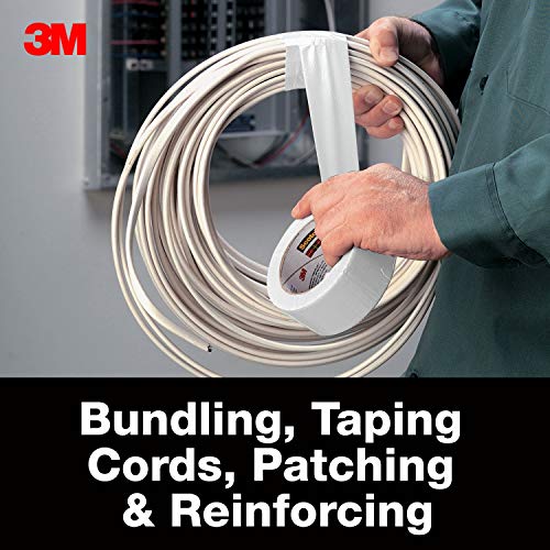 3M Multi-Use Colored Duct Tape, White, Duct Tape With Strong Adhesive And Water-Resistant Backing, Multi-Surface 3M Duct Tape For Indoor And Outdoor Use, 1.88 Inches X 20 Yards, 1 Roll #TOP3