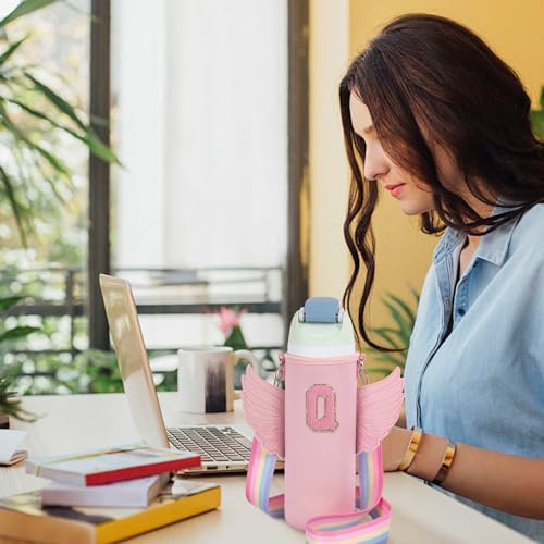Sac de transport pour bouteille d'eau rose de 680g avec sangle réglable - 5