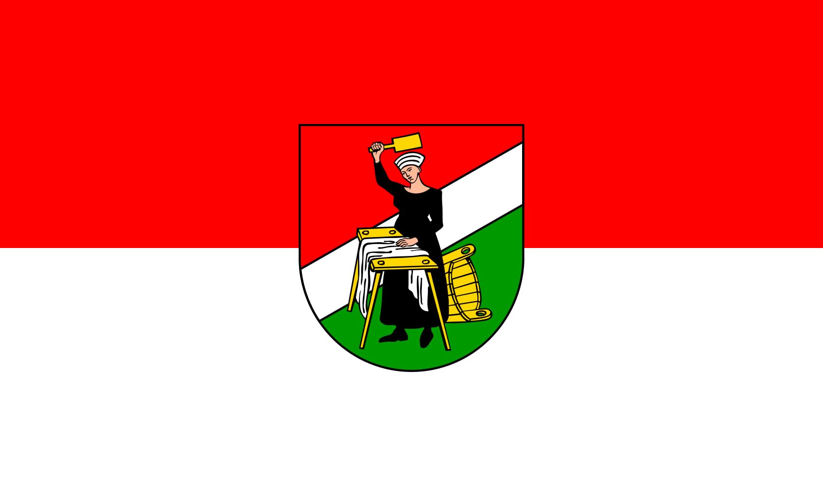 Drapeau paysage Wäschenbeuren de 1.35m² pavillon horizontal de mairie