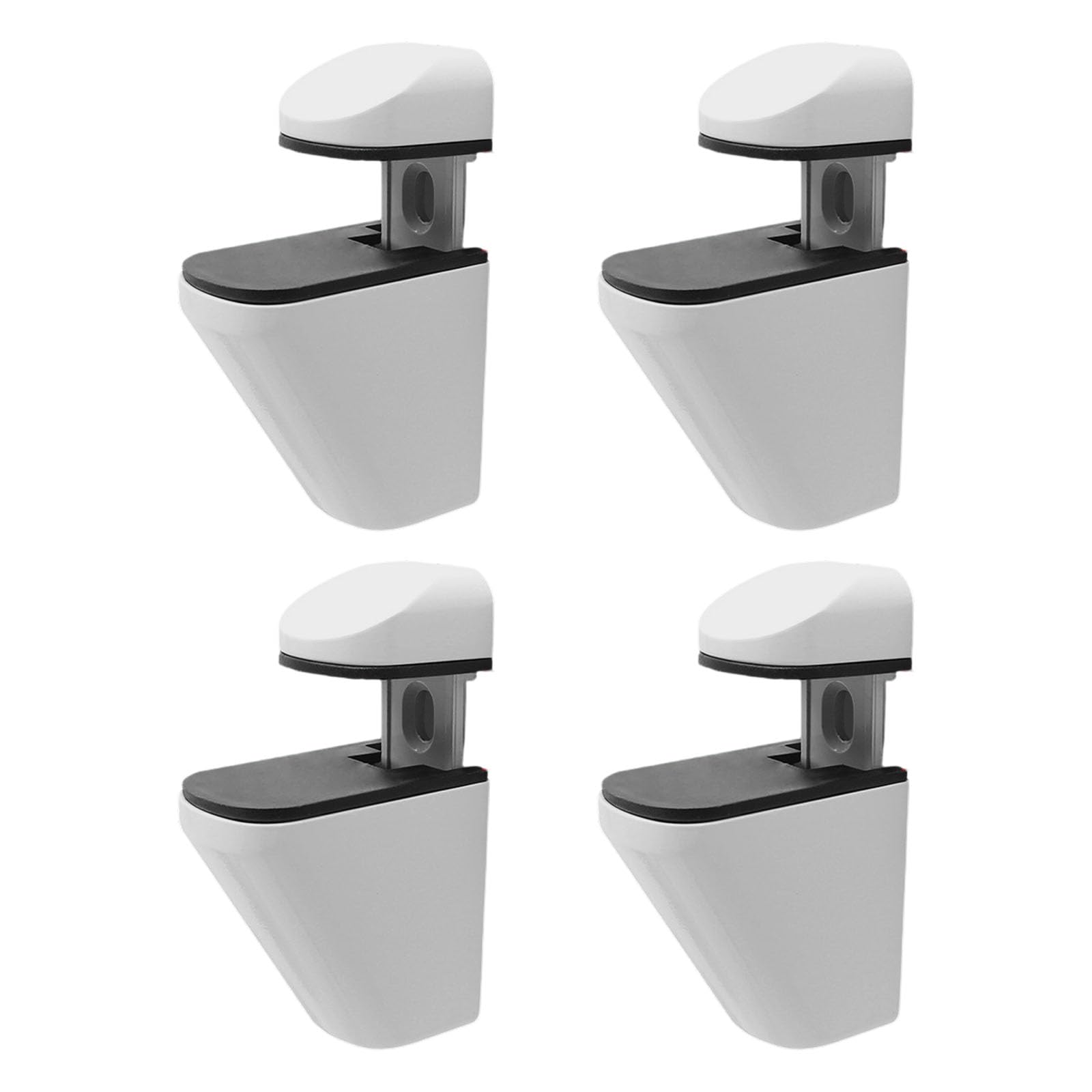 4pc Glass Panel Clamps with Antislip Inserts Adjustable Width Zincs Alloys Construction for Secure Mounting Modern Glass Shelf Brackets