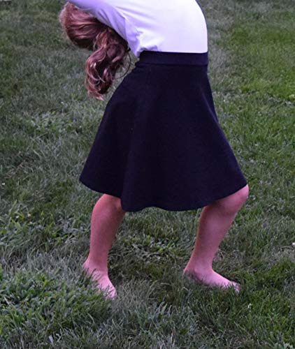 Deb Alan Modest Knee Length A-Line Cotton Skort - Skirt With Shorts Attached - Cotton/Spandex - Black, Navy, Khaki, Pink, Purple (Black, 7/8) #TOP3