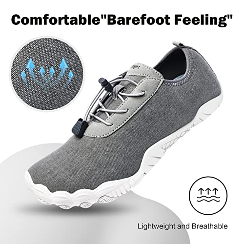 Wajin Tênis minimalista para homens e mulheres com sola zero drop biqueira larga Cross-Training Gym