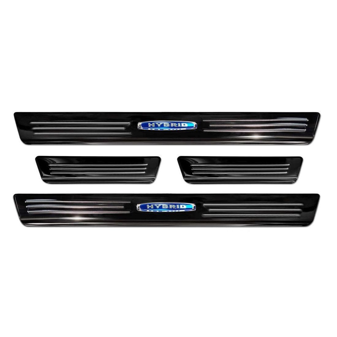 Avisa Czarne ochraniacze progów drzwi Inox kompatybilne z Ford Kuga III 2019-2024 i FL 2024 - "Hybrid" - 4-częściowe