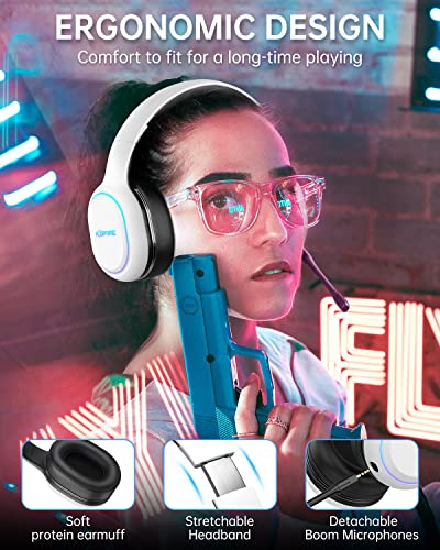 2.4Ghz/Bluetooth Wireless Gaming Headset For Playstation 5 4, Gamer Headphones With Detachable Microphone For Ps5, Ps4, Pc, Switch, Ultra-Low Latency, 30 Hours Playtime, Wired Mode For Xbox Series #TOP6