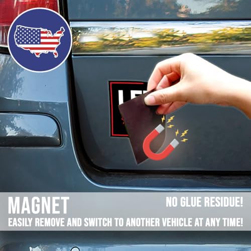 Image of Magnet Sticker Subtle Let's Go Taco Magnetic Anti Funny Leftist Feminist Social Justice Human Rights Black Magnet for Bumper, Refrigerator, Cruise Door, Car, Truck 7.5x3.75in