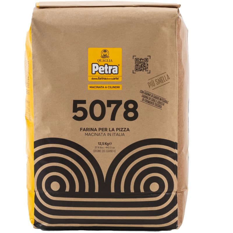 12,5 Kg Petra 5078 Farina Tipo 0 con Farro Integrale e Soia | Miscela di Cereali Tostati per Impasti Leggeri, Aromatici e Friabili | Ideale per Pizza Gourmet e Pane Artigianale