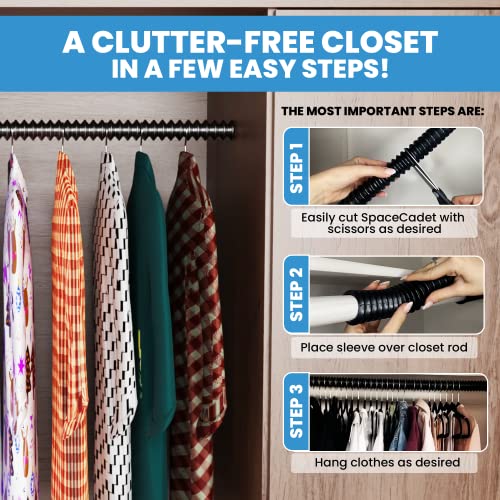 Spacecadet Brown Closet Hanger Organizers, Bundle Of Five 20" Sleeves | Works With Almost All Closet Rods & Hangers - Clutter-Free Closet Organizers And Storage Hanging Sleeves #TOP2