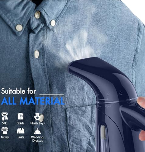 Image of OGHom Steamer for Clothes, Handheld Clothing Steamer for Garment, 240ml Big Capacity 700W Portable Travel Steam Iron(Deep Blue)
